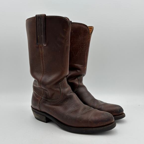 Frye | Shoes | Vintage 6s Frye Black Label Leather Roper Boots Mens 7d ...
